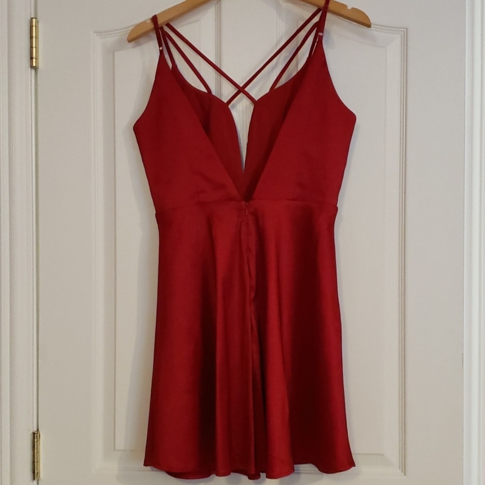 Cross My Heart Dress Red - Picture 2 of 5